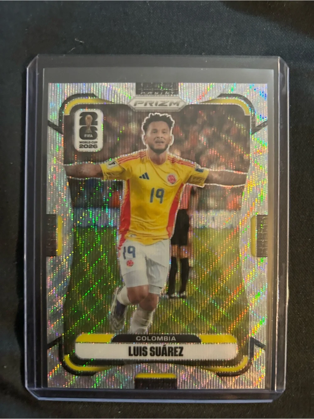 Panini Prizm Luis Suárez Yellow and White Colombia Card